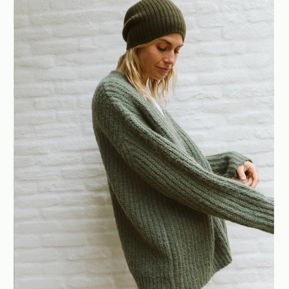 JENNI KAYNE Cocoon Cardigan in Olive